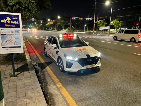경기도 시흥시에서 운행 중인 자율주행 '마중 서비스' 차량 모습